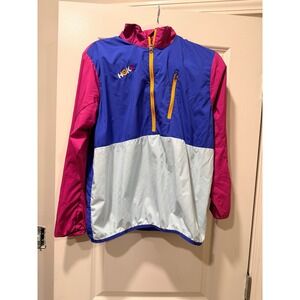 Hoka One One Mens Colorblock Half Zip Windbreaker Jacket Blue Pink M 1132000